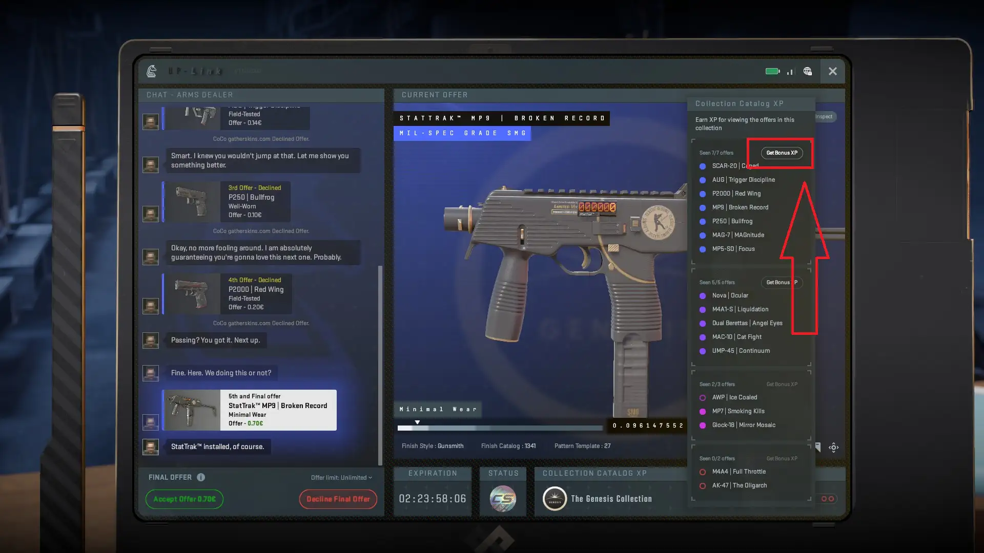 How to redeem the bonus XP from a CS2 terminal